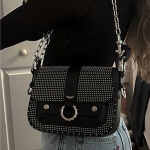 Zadig and Voltaire Kate Studded Black Shoulder Bag